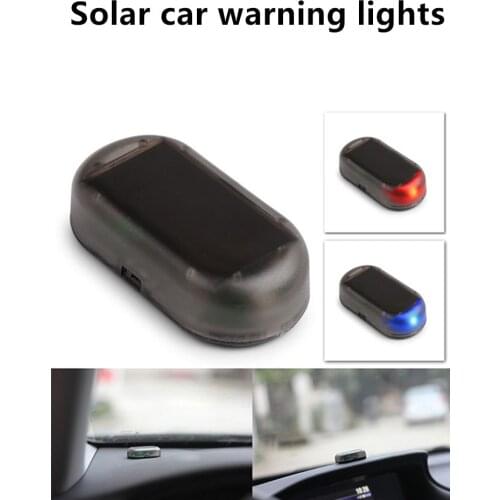 Car Interior Decorative LED Light Warning Alarm Lamp Strobe Signal Security System Auto Solar Power Simulation Anti-theft Tool