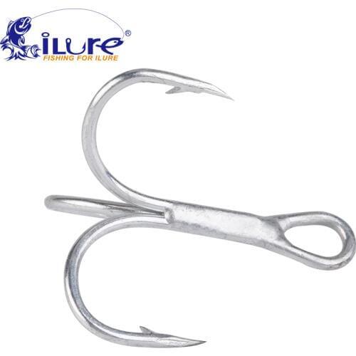 ILure 10 Pcs / lot Fishing Hook Super Strong Triplets Sharp Hook 1# 2# 4# 6# 8# 10# Fishing Tackle Accessories Bass Hooks