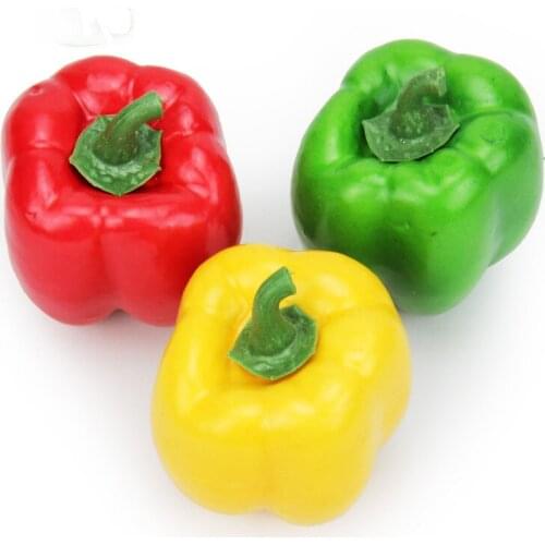 Fake Pepper Model Simulation Vegetable Foam Simulation Red Green Yellow Pepper Model Props Simulation Pimento