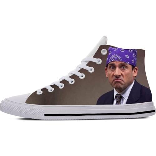 Michael Scott The Office TV Show Funny Fashion Casual Cloth Shoes High Top Lightweight Breathable 3D Print Men Women Sneakers