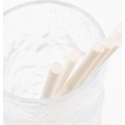 100Pcs Disposable Pear Drinking Straw Set 200*8mm Bubble Tea Juice Straw Bamboo Fiber Straight Drinks Straws Bar Party Accessory