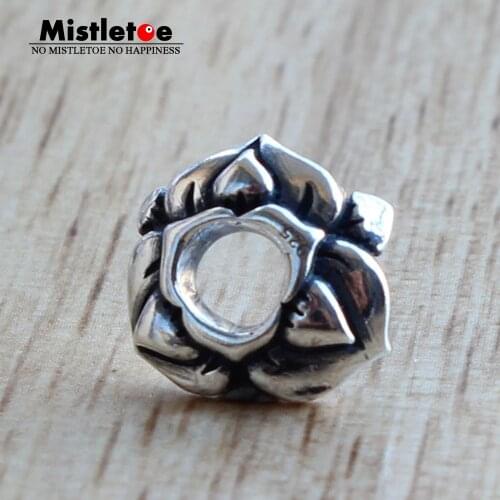 Mistletoe 925 Sterling Silver Designer Ring Flower Charm Bead Fit European Bracelet Jewelry