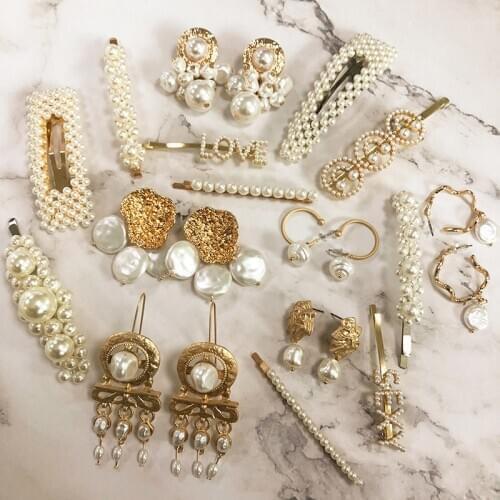 Wholesale JUJIA Baroque Gold Round Freshwater Pearl Earrings Simple Drop Earrings For Women Hanging Pearls Wedding Jewelry