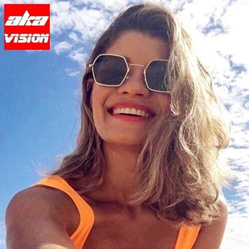 AKA VISION 2021 Polygon Retro Sunglasse Women Brand Designer Glasses Women Luxury Eyeglasses for Women/Men Vintage Oculos De Sol