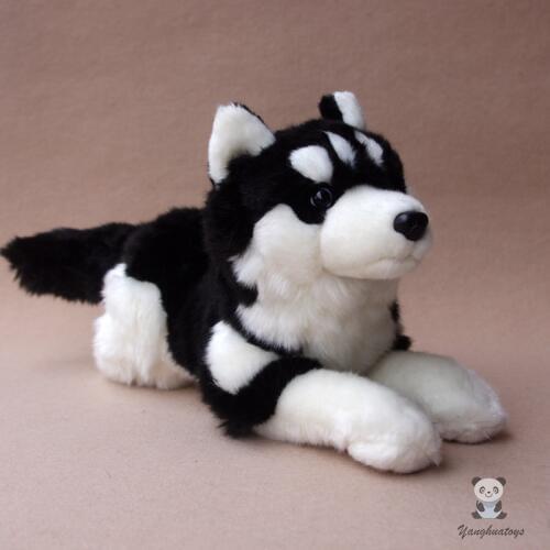 Real Life Plush Husky Doll Toys Cute Lying Dogs Dolls Pillow Big Toy Holiday Present Soft