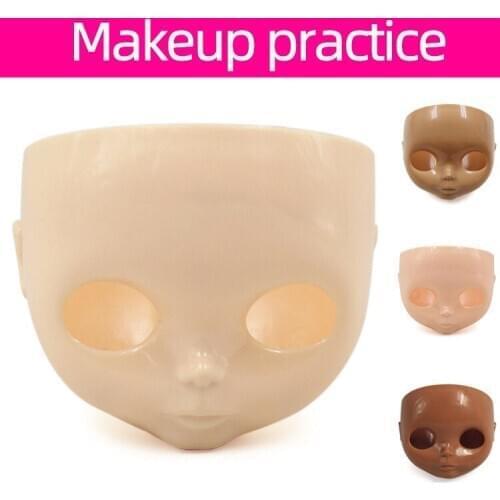 Blyth Doll Face Plate for diy blyth makeuo Including Back Plate and Screws White Black tan Skin Doll Makeup practice face shell