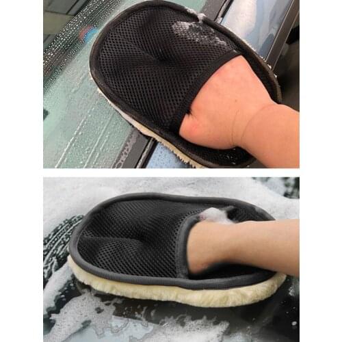 Car Care Cleaning Brushes Polishing Mitt Brush Super Clean Wool Auto Wash Glove Cleaning Soft Brush Dust Remove And Waxing