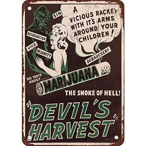 VEHFA 1942 Devils Harvest Vintage Look Reproduction Metal Tin Sign 8X12 Inches