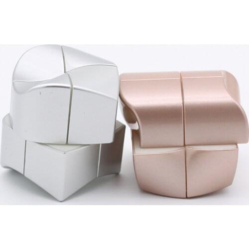 YongJun 2x2 YuanFang Unequal Cubes Gold and Silver Strange-shape Magic cubo Professional Speed Stickerless kids Toy Gift Cube