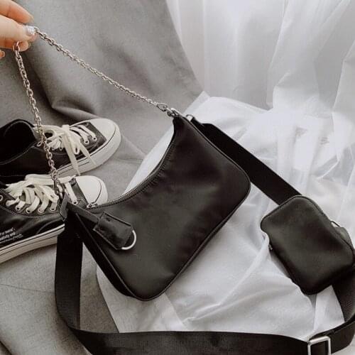 Popular Women bag Set Crossbody Ladies Shoulder Chain Bag Solid Vintage Candy Colors Elegant High Quality Ladies Bag