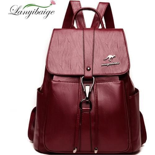 Ladies PU Leather Backpack High-quality Brand Designer Business Bag Large Capacity Travel Backpack Travel Casual Bag