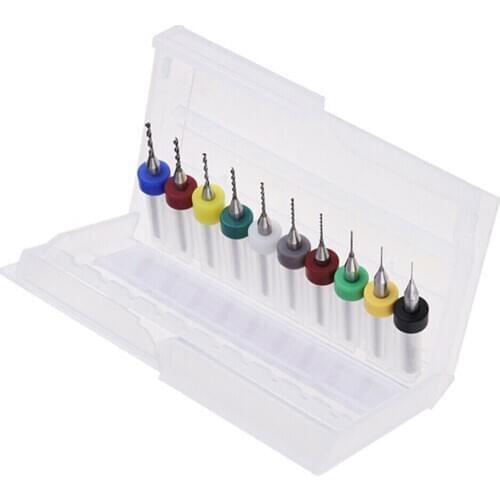 10pcs 0.1-1.2mm Carbide PCB Drill Bits Circuit Micro Mini Print Circuit Board Mini CNC Drilling Bit Set