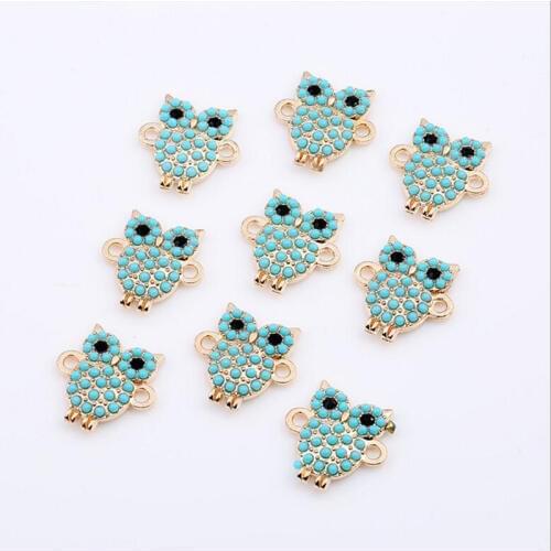10pcs/lot 18x17mm Owl Charms Pendants Bracelet Necklace Connectors End Clasps Charms for DIY Jewelry Making Z800