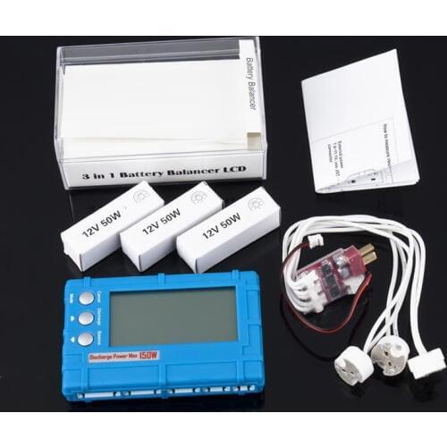 150W 3 in 1 RC 2S-6S Lipo Li-Fe Battery Balancer LCD+Voltage Meter Tester+Discharger