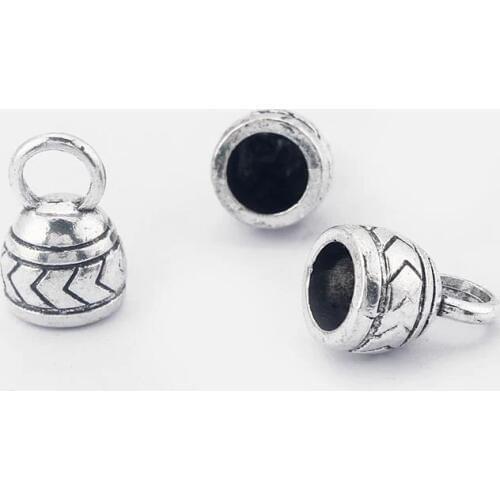 20pcs Round End Caps Embossed Arrow fit 8mm round Leather Cord Clasp Charms Bracelet making accessories