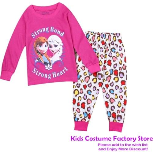 2021 New Kids Anna Elsa Princess Series Pajamas Sets Baby Girls Boys Clothes Pijamas Cartoon Long Sleeve Tshirt+Pants 2pcs/set