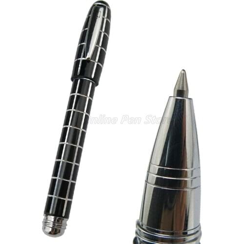 Fuliwen 2062 Black Metal Tiny Squares Short Roller Ball Ballpoint Pen Professional Office Stationery Writing Gift Accessory