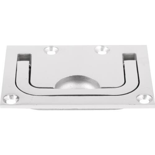 4 Pieces Marine 316 Stainless Steel Boat Hatch Pull Flush Lift Ring Handle 75mm x 55mm Rowing Boats Accessory