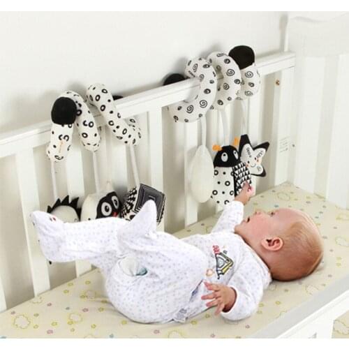 97BE Musical Baby Rattle Toy Bed Stroller Plush Rattle Doll Baby Car Seat Toy Infant Teether Montessori Crib Decoration Toy