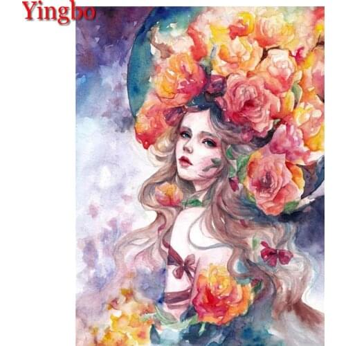 DIY Diamond Embroidery Abstract Girl Flowers Diamond Painting Cross Stitch Kits Full Square Resin Diamond Mosaic Home Decoration