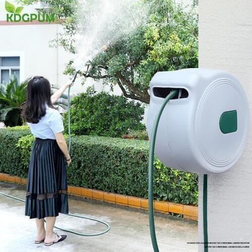 Automatic Telescopic Hose Reel Car Wash Garden Water Hose Storage Rack Holder Retractable Hose Reel Cart Jardin Watering Tools