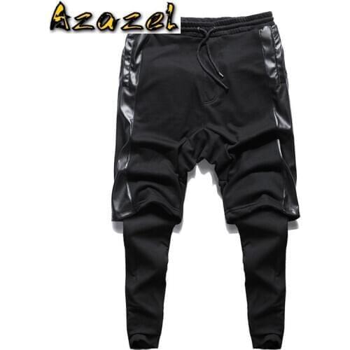Free Shipping 2020 New Fashion Male Cotton Personality Nightclub Drop Crotch Hip Hop Trousers Men Harem Pants Black Size 29-44