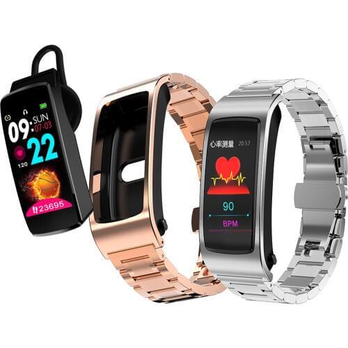 Wireless earphone Bluetooth earbuds smart watch with microphone Bracelet touch screen Oxygen Watch Band Music Handsfree