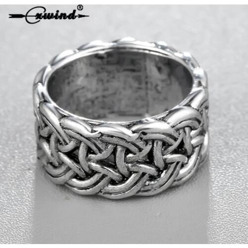 Cxwind Fashion Antique Cross Knot Viking Ring Men Knuckle Classic Engagement Anel Jewelry Rings For Male Party Punk Bijoux 2018