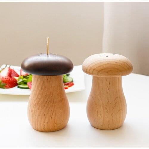 Wooden Toothpick Holder Container Healthy Material Cute Mushroom Shape Kitchen Toothpick Bottle Home Toothpick Dispense