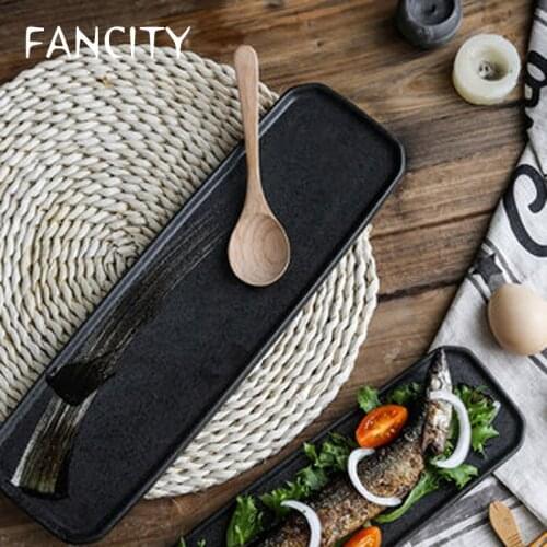 FANCITY Home creative sushi plate flat tableware set plate restaurant Japanese-style tray long tray sushi long plate