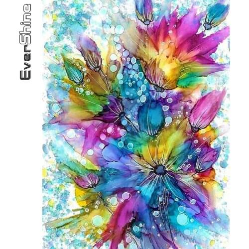 Evershine 5D DIY Diamond Embroidery Flower Full Square Round Diamond Painting Kit Cross Stitch Mosaic Crafts Wall Decor