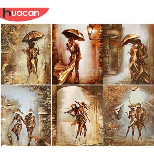 HUACAN DIY Frame Paint By Numbers Lover Drawing On Canvas Oil Painting By Numbers Figure Kits Handpainted Unique Gifts