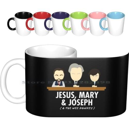 Jesus , Mary , Joseph & The Wee Donkey Ceramic Mugs Coffee Cups Milk Tea Mug Line Of Duty Ted Hastings Tedism Steve Arnott Kate
