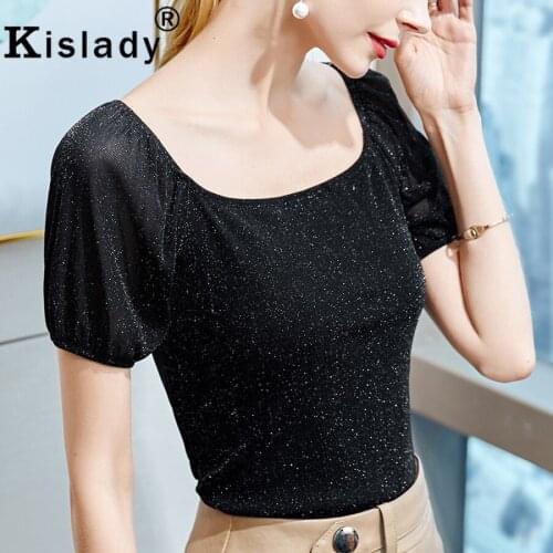 Kislady Sexy Patchwork Square Collar Shirts Spring OL Tops Solid Shining Gothic Shirt Korean Japanese Vintage Harajuku Clothes