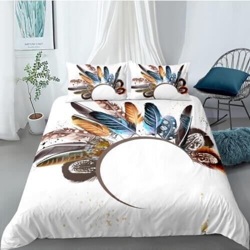 3D Design Duvet Cover Sets Bedding Sets Quilt Covers Pillow Cases King Queen Full Double Size Feather Custom White Bedding sets