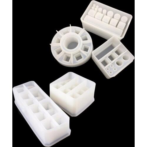 Lipstick Storage Box DIY Hand Made Crystal Trinket Silicone Mold for Resin Epoxy Resin Mold Pigment Bottle Storage UV Resin Mold