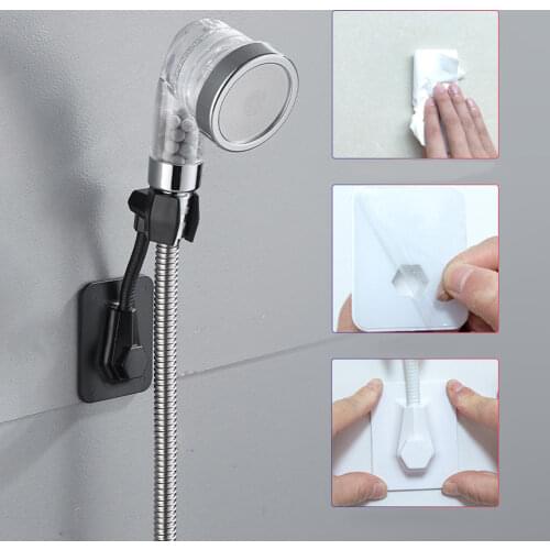 Shower Head Holder Reusable Durable Suction Cup Shower Bracket Mount Bathroom Wall Rack Stand for Bathroom Accessories