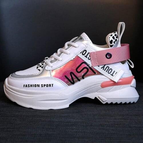 BomKinta Fashion Tenis Trainers Shoes Woman White Sneakers Comfortable Chunky Sneakers Mixed Colors Footwear Baskets Femme