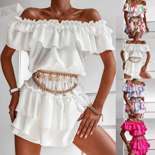 Summer Popular Multi-layered Off Shoulder Dress Women Sexy Dress Pleated for Daily Wear