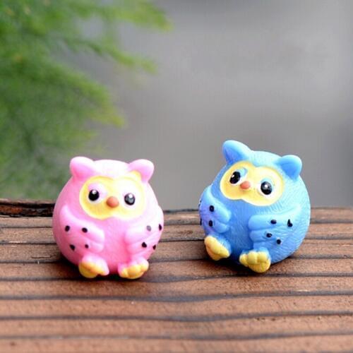 Cute 2cm Mini Owl Resin Craft Miniature Garden Decor Ornament Zakka Plant Pot Micro Landscape Bonsai DIY Dollhouse Fairy