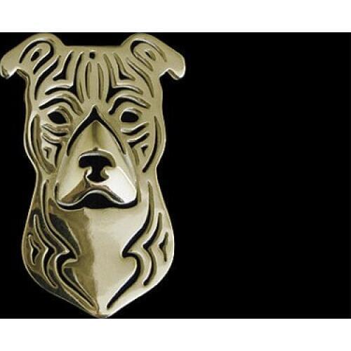 Classic Animal American Staffordshire Terrier Broche Gold Silver Color Designer Brooch For Men Overwatch Gift For Friend Father