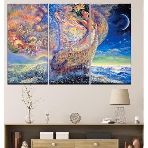 Wall Art Pictures Home Decoration Posters Frame 3 Panel Lucid Dream Girl Living Room HD Printed Modern Painting On Canvas