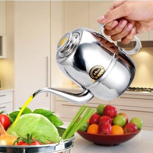 Stainless Steel Leak-proof Cooking Sauce Multi-purpose Olive Oil Bottle Kitchen Vinegar Pot Bottles Kettle Storage