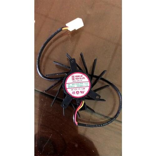 Original DFS601512M 12V 1.6W FAN for 3pin Video card cooling fan 35x35x26mm 53mm DFS801812M 12V 0.35A 8018mm