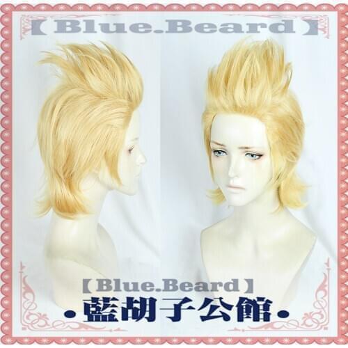 Anime High Qualtiy Mirio Toogata Golden Short Cosplay Boku no Academia Cosplay Wigs Role Play My Hero Academia Hair + Wig Cap