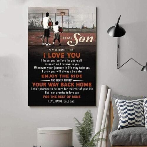 Poster Prints To My Son Canvas Wall Art Painting For Boys Birthday Gifts Artwork Home Decoration