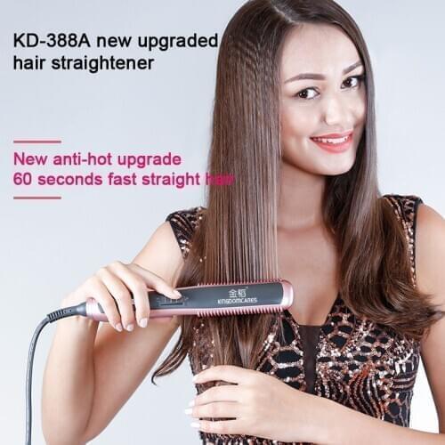 Professional Negative ions Ceramic Hair Straightener Comb Brush Electric Hair Curler Fast Heating Iron Hair Care Styling Tool