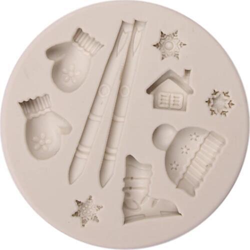 Christmas Silicone Molds XMAS Gloves Skates House Sun Hat Snowflake Shape Resin Molds Jewelry Tools for Making Gift Decoration