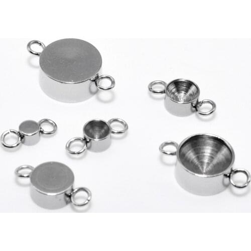 304 Stainless Steel Connector Can Be Inlaid With Rhinestones DIY Bracelet Necklace Loom For Findings Jewelry Making Accessories