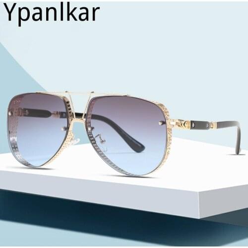 New Metal Aviation Sunglasses Men 2021 Brand Designer Trendy Ocean Sun Glasses Male Large Frame Shades Driver Outdoor Eyewears